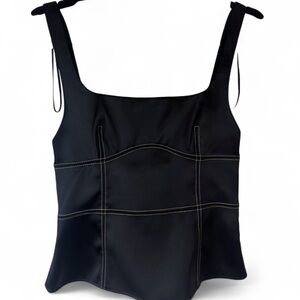 Zara Tailored Corset-Inspired Black Top